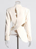 Women's Backless Blazer with Notched Lapels and a Slim Fit in Apricot Black or Gray