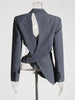 Women's Backless Blazer with Notched Lapels and a Slim Fit in Apricot Black or Gray