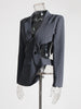 Women's Backless Blazer with Notched Lapels and a Slim Fit in Apricot Black or Gray