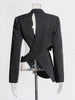 Women's Backless Blazer with Notched Lapels and a Slim Fit in Apricot Black or Gray