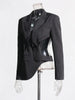 Women's Backless Blazer with Notched Lapels and a Slim Fit in Apricot Black or Gray