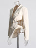 Women's Backless Blazer with Notched Lapels and a Slim Fit in Apricot Black or Gray