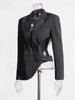 Women's Backless Blazer with Notched Lapels and a Slim Fit in Apricot Black or Gray