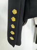 Women's HIGH STREET Newest Designer 's Slim Fitting Rose Metal Buttons Color Block Blazer