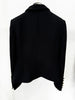 Women's HIGH STREET Newest Designer 's Slim Fitting Rose Metal Buttons Color Block Blazer