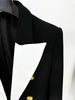 Women's HIGH STREET Newest Designer 's Slim Fitting Rose Metal Buttons Color Block Blazer