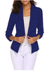 Women's Open-Front Blazer with Three-Quarter Sleeves and Removable Shoulder Pads