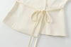 Women's Sleeveless Blazer Vest with a Waist Sash in Black or Beige