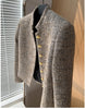 Women's Cropped Tweed Blazer with a Single-Breasted Front