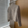 Women's Cropped Tweed Blazer with a Single-Breasted Front