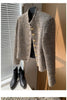 Women's Cropped Tweed Blazer with a Single-Breasted Front