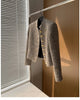Women's Cropped Tweed Blazer with a Single-Breasted Front