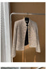 Women's Cropped Tweed Blazer with a Single-Breasted Front