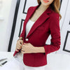 Women's Slim-Fit Blazer with Notched Lapels and Pockets in Four Colors