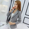 Women's Slim-Fit Blazer with Notched Lapels and Pockets in Four Colors