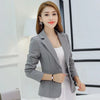 Women's Slim-Fit Blazer with Notched Lapels and Pockets in Four Colors