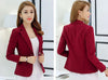 Women's Slim-Fit Blazer with Notched Lapels and Pockets in Four Colors