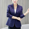 Women's Slim-Fit Blazer with Notched Lapels and Pockets in Four Colors