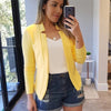 Women's Slim-Fit Blazer with Long Sleeves in Six Colors