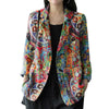 Women's Cotton Printed Long-Sleeve Blazer