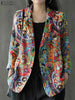 Women's Cotton Printed Long-Sleeve Blazer