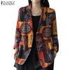 Women's Cotton Printed Long-Sleeve Blazer