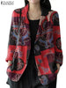 Women's Cotton Printed Long-Sleeve Blazer