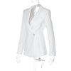 Women's Oversized Backless Blazer with Notched Lapels and Long Sleeves