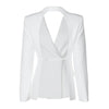 Women's Oversized Backless Blazer with Notched Lapels and Long Sleeves