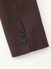 Women's Reddish-Brown Slim-Fit Double-Breasted Blazer with Notched Lapels