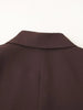 Women's Reddish-Brown Slim-Fit Double-Breasted Blazer with Notched Lapels