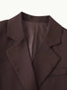Women's Reddish-Brown Slim-Fit Double-Breasted Blazer with Notched Lapels