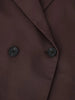 Women's Reddish-Brown Slim-Fit Double-Breasted Blazer with Notched Lapels