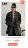 Women's Faux Two-Piece Blazer with Shoulder Pads in Black or Gray