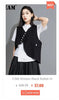 Women's Faux Two-Piece Blazer with Shoulder Pads in Black or Gray