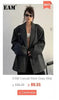 Women's Faux Two-Piece Blazer with Shoulder Pads in Black or Gray