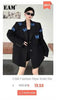 Women's Faux Two-Piece Blazer with Shoulder Pads in Black or Gray
