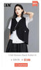 Women's Faux Two-Piece Blazer with Shoulder Pads in Black or Gray