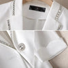 Women's Summer 's Blazer Diamond-Encrusted Sunscreen White Suit Thin Blazer Tops5XL