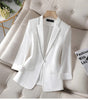 Women's Summer 's Blazer Diamond-Encrusted Sunscreen White Suit Thin Blazer Tops5XL