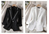 Women's Summer 's Blazer Diamond-Encrusted Sunscreen White Suit Thin Blazer Tops5XL