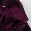 Women's Burgundy Pinstripe Blazer with Notched Lapels and Long Sleeves