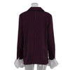 Women's Burgundy Pinstripe Blazer with Notched Lapels and Long Sleeves
