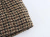 Women's Brown Plaid Single-Breasted Blazer Jacket for Winter