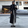 Women's Long-Sleeve Blazer Coat with Shoulder Pads in a Long or Short Fit