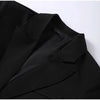 Women's Long-Sleeve Blazer Coat with Shoulder Pads in a Long or Short Fit