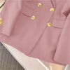 Women's Long-Sleeve Blazer with Double-Breasted Design