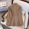 Women's Long-Sleeve Blazer with Double-Breasted Design