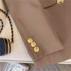 Women's Long-Sleeve Blazer with Double-Breasted Design