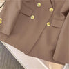 Women's Long-Sleeve Blazer with Double-Breasted Design